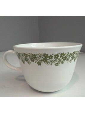 Vintage Corelle Coffee/Tea Cup Green Crazy Daisy Spring Blossom Classic Floral